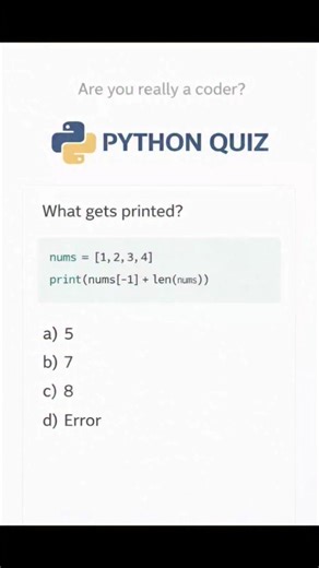 Python Quiz | Programming Skills | Interview Preparation | Technical | Coding #developer