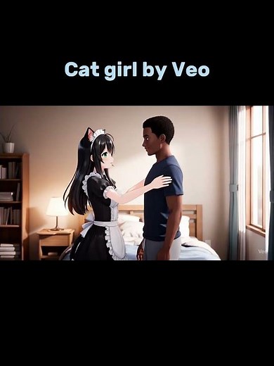 3d anime cat girl by veo 3