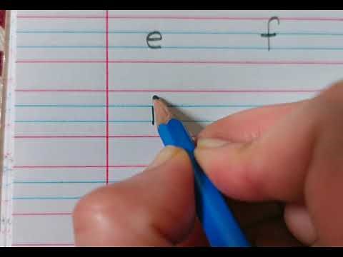 Writing lowercase letters a-z within the red and blue lines with the correct formation.