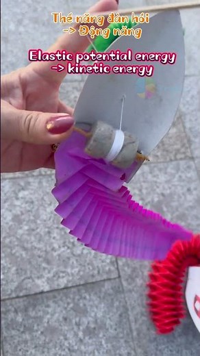 Thế năng đàn hồi chuyển thành động năng _ Elastic potential energy is converted into kinetic energy