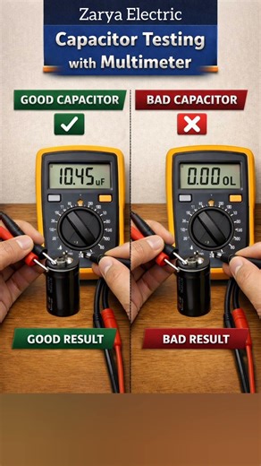 Capacitor Testing With Multymeter #shorts #electricalengineering #electricalwiring