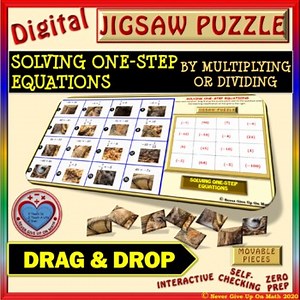 Jigsaw Puzzle: Solve 1-step equation by Multiply or Divide DISTANCE LEARNING