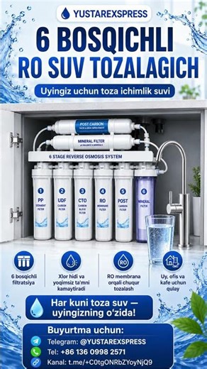 6 bosqichli RO Water Purifier