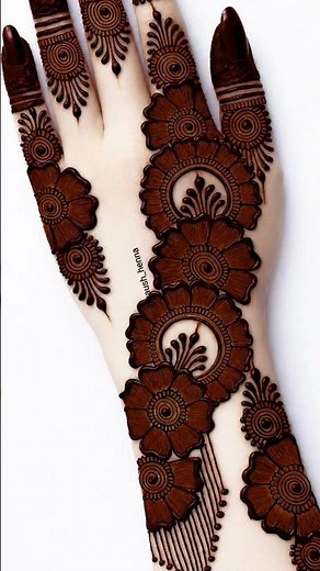 simple easy stylish mehndi design for back hand| #mehndi #hennadesign #mehandi #mehndidesign