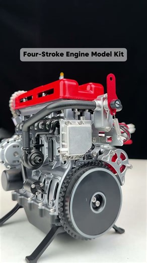 Four-stroke engine model kit #model #engine #miniengine #modelkit #fourcylinderengine