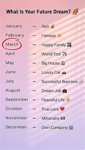 What Is Your Future Dream? 🌈 | Birth Month Personality Test | Fun Quiz 2026