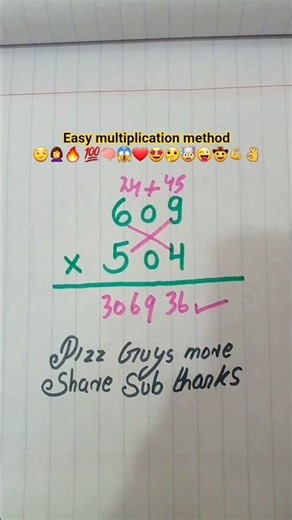 Easy multiplication method 💯❤🧠👌 #maths #mathstricks #mathematics #multiplication #education #foryou