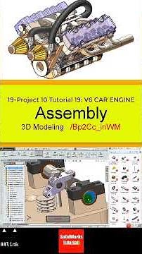 19- 3D Draft | Car Engine |: Assembly #3d #solidworks #tutorial #cad #drawing #engineering #design