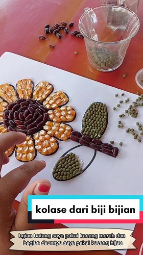 Tutorial Kolase Kreatif dari Biji-Bijian