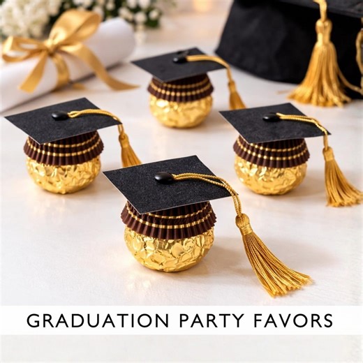 Graduation Chocolate Cap Toppers Gold Wrapped Candy Graduation Favors Mini Graduation Hat Candy Toppers, Grad Party Favors Unique Grad Candy - Etsy