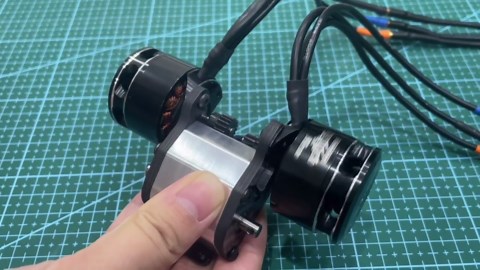 Ultralight Dual Motor Transmission Dig Overdrive Gearbox with Slipper Pad for 1/10 RC Crawler Sporty Cheater Rigs (Gray)