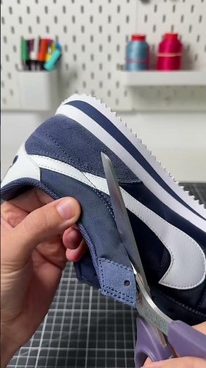 ASMR Nike sneaker customization 🎨✨ results posted 👀 #nikecortez #customnikes #youtubecreators