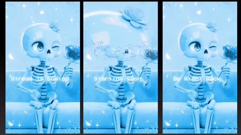 Animated Blue Skeleton Stream Overlay Pack | Spooky Cyber, Goth Vtuber Assets - Etsy