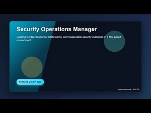 Security Operations Manager Career Guide 2025