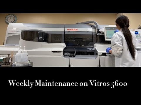 Weekly maintenance on Vitros 5600 Analyzer