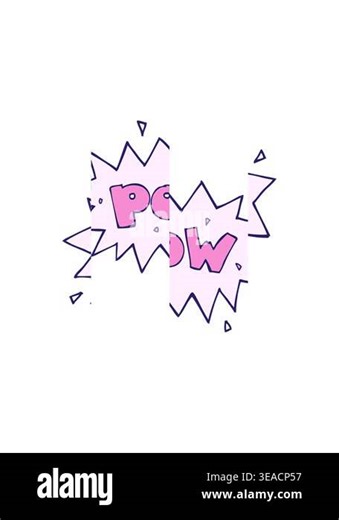 splitting motion animation of cartoon comic book pow symbol Stock Video Footage - Alamy