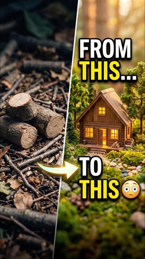 From Logs to This Cozy Cabin 😳 #shorts #shortvideo #youtubeshorts