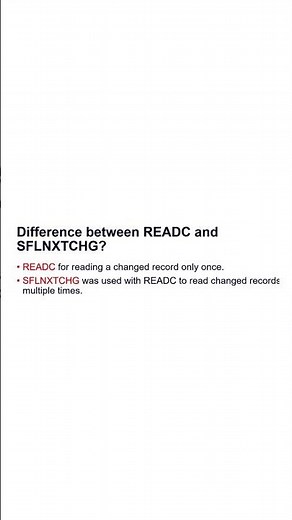 Difference between READC and SFLNXTCHG in AS400