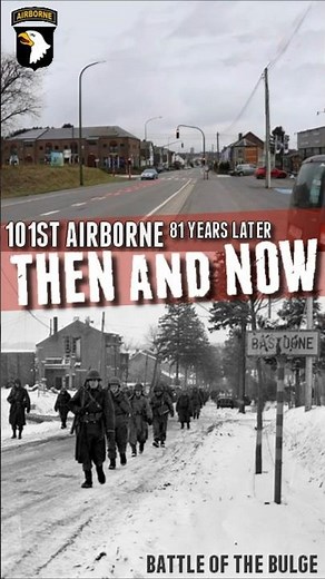 101st Airborne Bastogne Then and Now #military #ardennes #thenandnow #history #battleofthebulge