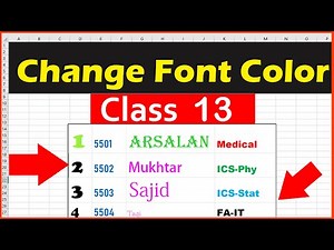 How to change font Color in Microsoft Excel