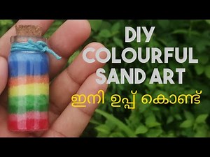 DIY Colourful Sand Art /Colored Sand in a Mini Glass Bottle / Made with Salt