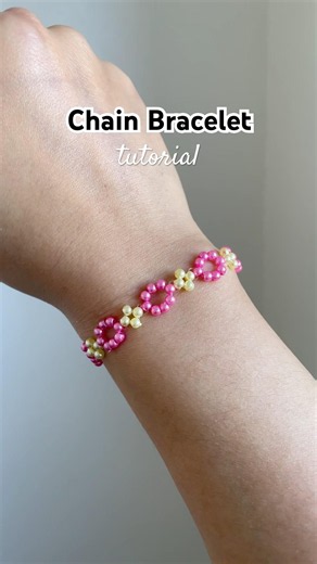 Chain Bracelet Tutorial #beadedbracelet #tutorial #diy #preppy