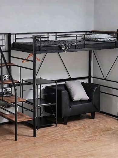 狭い部屋でも、空間をもっと有効活用。 ロフトベッドなら 上はベッド、下はくつろぎスペース。 ワンルームでも快適な暮らしに。 #ロフトベッド #一人暮らし #ワンルーム #省スペース #部屋作り #インテリア #家具 #新生活