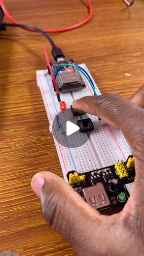 Uploading thoughts | Engineering | Electronics on Instagram: "Increasing and decreasing the LED brightness with the press of a button #electronics #engineering #arduino #esp32 #technology"