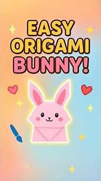 🐰 Easy Origami Bunny! 💖 Fun Craft for Kids! ✂️ #Shorts #Origami #EasyOrigami #BunnyOrigami