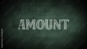 Amount animation on school blackboard