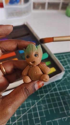 Baby Groot| cold porcelain clay| Air dry clay🎨 #diy #creativeclayideas #craft