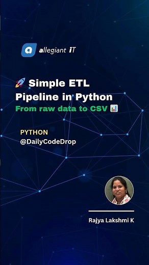🚀 How to Build a Simple ETL Pipeline in Python. #coding #python #programming