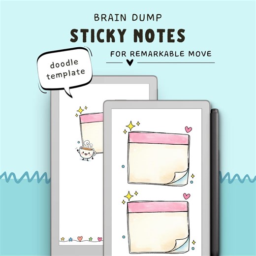Doodle Sticky Notes for Remarkable Paper Pro Move | Memo Notes | Remarkable Notes | Digital Notes for Paper Pro Move | Remarkable Notebook - Etsy