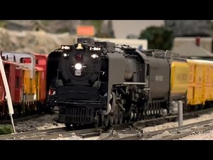 UP 844 Pulls Excursion Train Rivers Of Steel in HO Scale