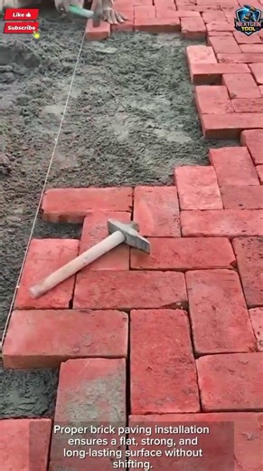 Brick Paving Installation Technique Clean Strong Durable Result#tool