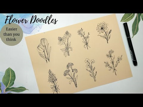 How to draw mini flower drawings | doodles. Easy floral drawing tutorial for beginners.