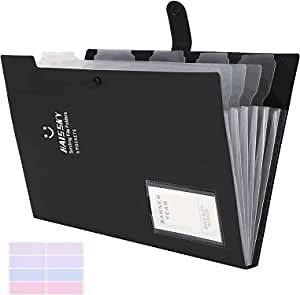 Expanding File Folder with 6 Pockets, Accordion File Folder A4 Letter Size Paper Document Organizer Folders for Home Office School Home Travel