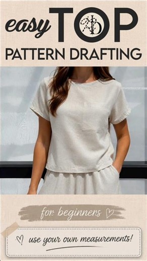 Draft this pattern in 10 minutes! Full tutorial in the video #freepattern #patterndrafting #sewing