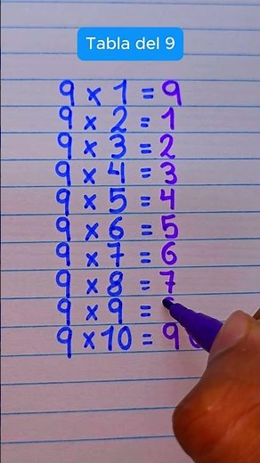 Multiplication table of 9 😲 #mathtrick #mathematics #learn