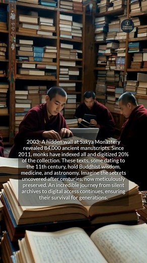 Inside Tibets Sakya Monastery, 84,000 ancient manuscripts reveal centuries of wisdom, including the worlds heaviest scripture. #history #knowledge #ancient #heritage | Timeless Curiosity