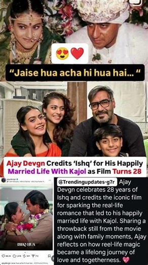 Ajay Devgan credits Ishq for his happily married life with Kajol as film turns 28 #news#kajol