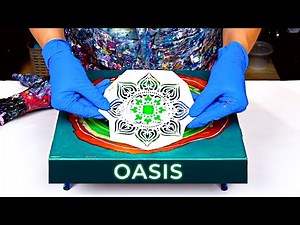 Emerald STENCIL! 😲 STUNNING Textured Mandala Art ~ Mixed Media Acrylic Pouring | Paint Pouring