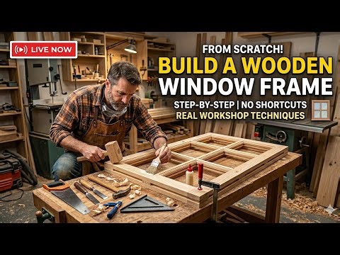 LIVE: Building a Wooden Window Frame Step by Step | Real Woodworking Workshop
