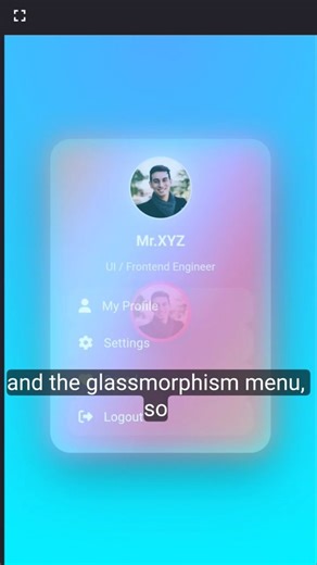 Liquid Glass UI Profile Menu 🔥 HTML CSS JavaScript