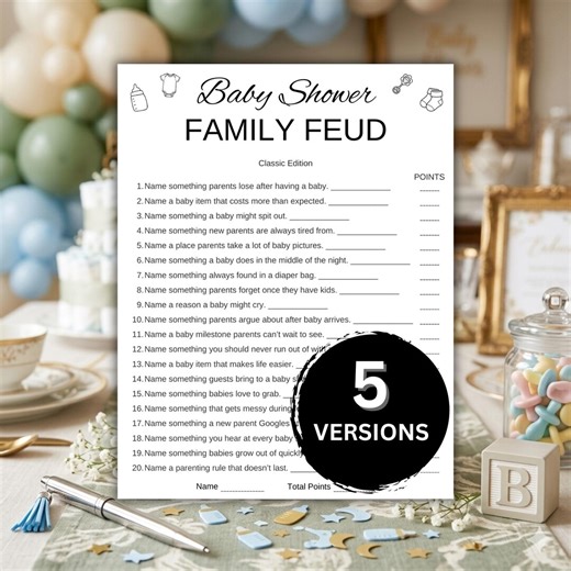 Baby Shower Family Feud Game – Fun Baby Shower Activity, Baby Feud Game Printable, Friendly Feud Party Game PDF - Etsy