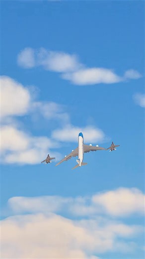 US Air Force One escorted by F-14s Tomcat on amazing low pass #videogame #digital #usa #airforceone | US Aviation TV