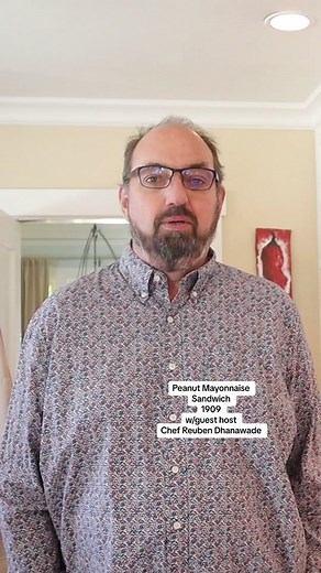 Peanut Mayonnaise Sandwich (1909) with Guest Host Chef Reuben Dhanawade on Sandwiches of History Oh man, our guest host today is a bona fide Chopped Champion, Season 52, episode 8. He was the host of Reuben’s Indian Kitchen on DETV, a chef at Chauhan Ale and Masala House, and is now onto his next adventure in South Carolina. Today, he’s taking on the Peanut and Mayonnaise Sandwich from The Up-To-Date Sandwich book of 1909. That’s right, peanuts and mayonnaise. Strap in. Get the free weekly recap