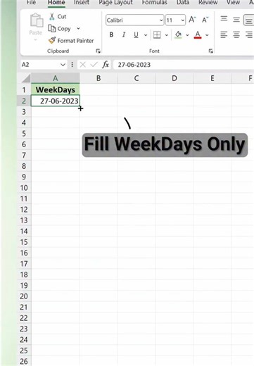 How to fill Excel Weekdays Date Quickly? #excel #exceltips #accounting #excelshortcuts #productivity