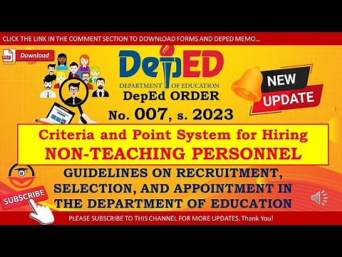 New DepEd Hiring Guidelines for Non-Teaching Positions | DepEd Order 7 s. 2023