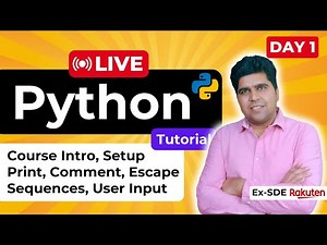 🔴 LIVE: Python Essentials for AI & ML - Beginner's Guide to Coding (Day 1)